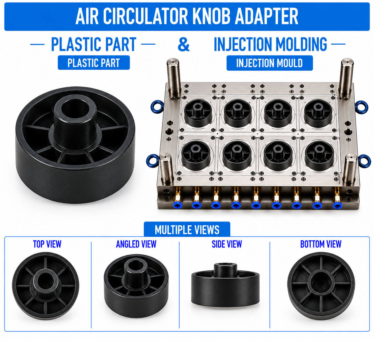 Air Circulator Plastic Knob Adapter Mould and Moulding Service